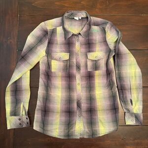 Billabong Women's Multicolored Plaid Flannel Shirt - Small